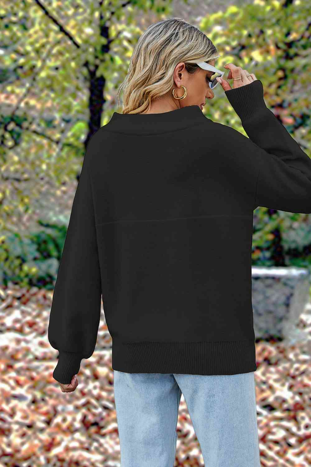 Off-Shoulder Dropped Shoulder Sweater