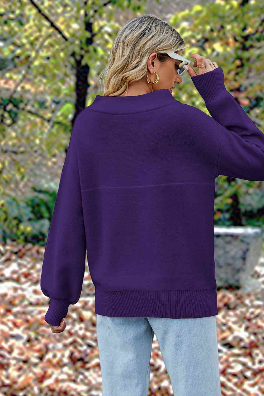 Off-Shoulder Dropped Shoulder Sweater