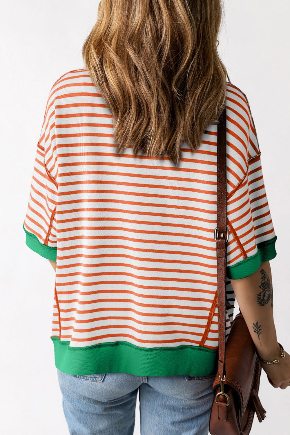 Striped Round Neck Half Sleeve T-Shirt