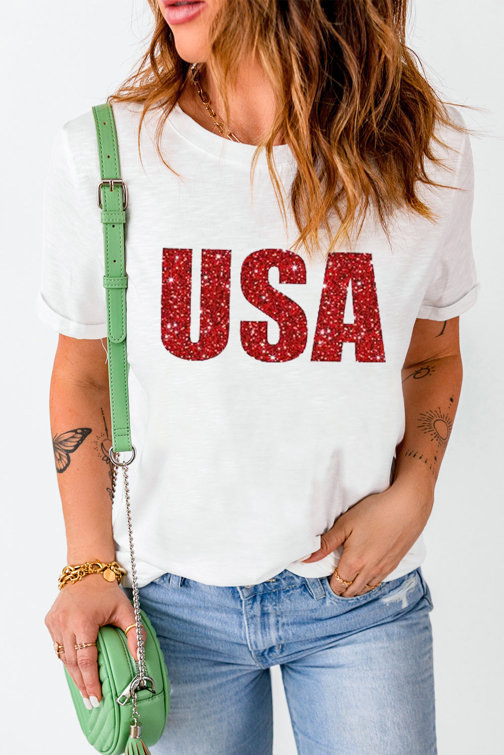 USA Graphic Round Neck Tee