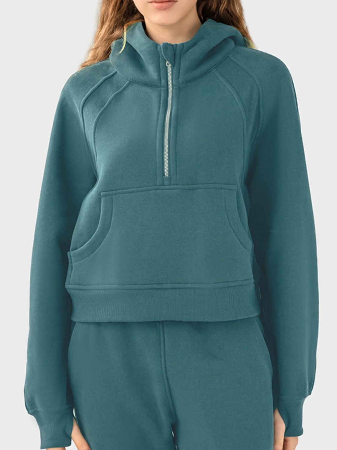 Half-Zip Long Sleeve Sports Hoodie