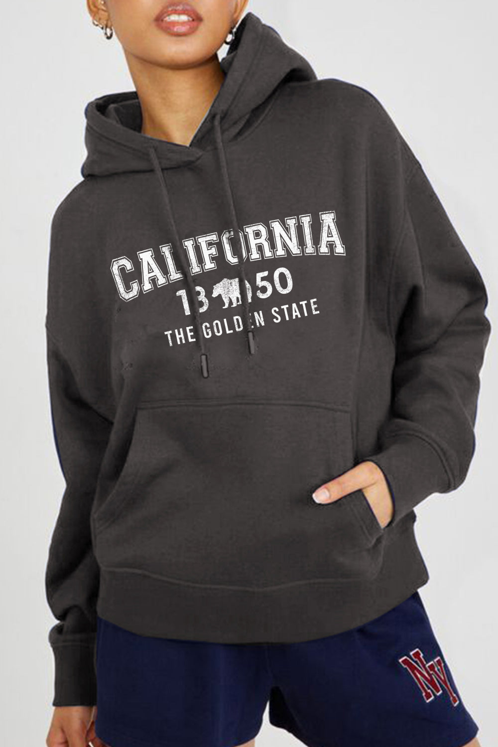 Simply Love Full Size CALIFORNIA 1850 THE GOLDEN STATE Graphic Hoodie