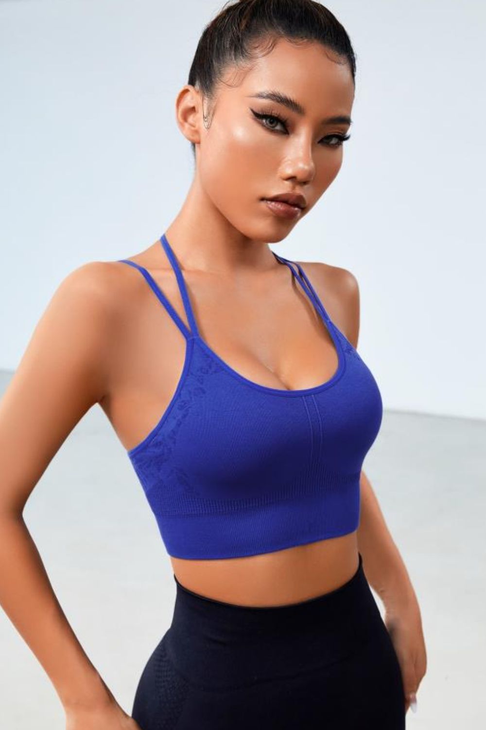 Strappy Scoop Neck Sports Bra