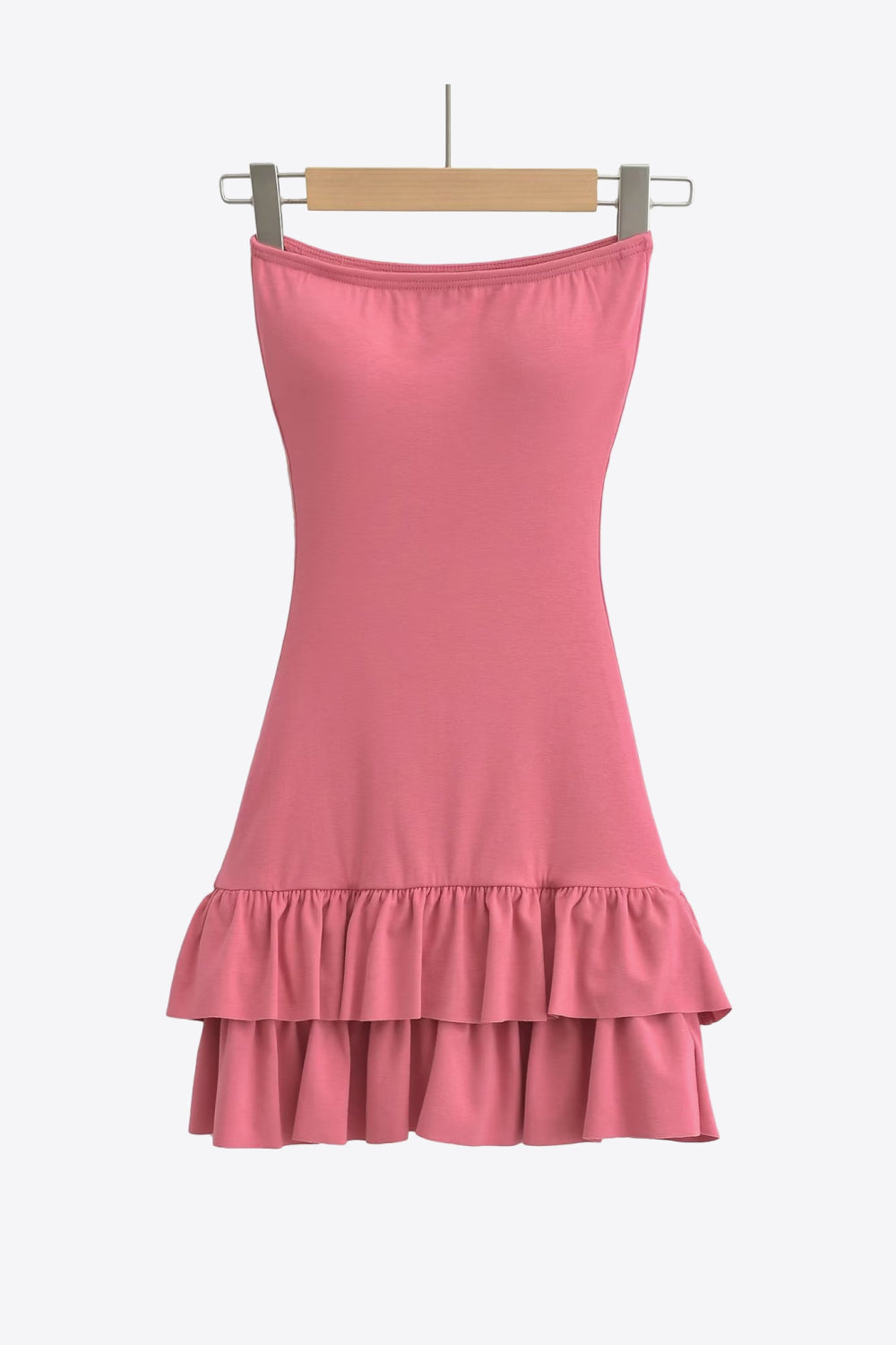 Strapless Ruffle Hem Dress