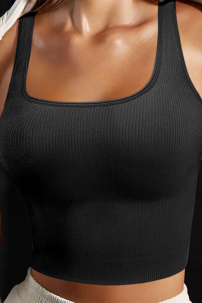 Square Neck Wide Strap Active Tank