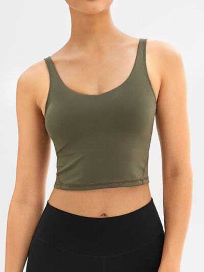 Scoop Neck Wide Strap Active Tank