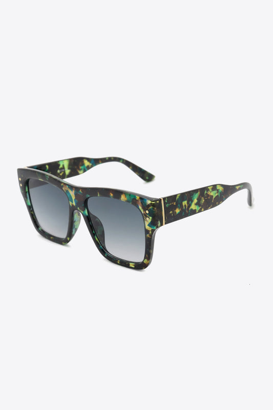 UV400 Patterned Polycarbonate Square Sunglasses