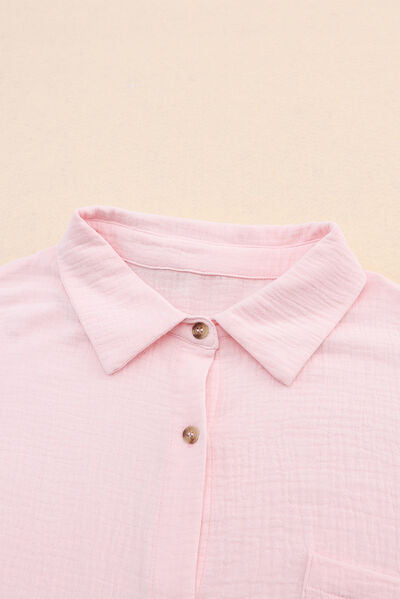 Pocketed Button Up Long Sleeve Shirt